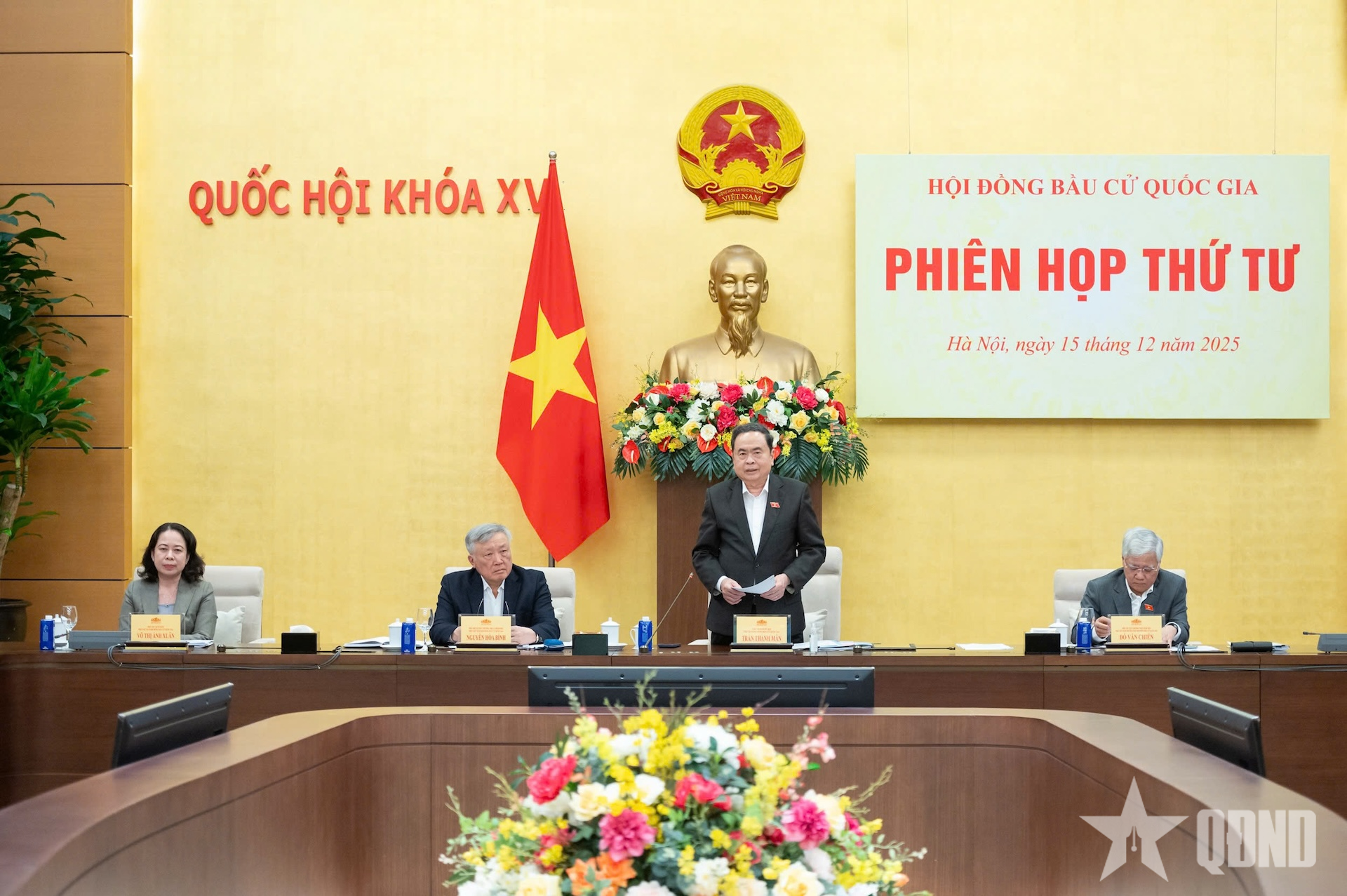 Chủ tịch Quốc hội Trần Thanh Mẫn chủ trì phiên họp thứ tư Hội đồng Bầu cử quốc gia
